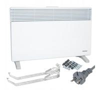 WARMTEC Chauffage électrique 2000 W | Radiateur électrique avec thermostat à 8 niveaux et fonction antigel | Radiateur à convection mural ou autoportant à économie d'énergie | Blanc