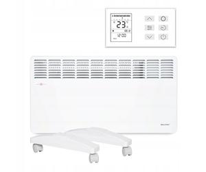 WARMTEC Chauffage électrique 2500 W | Radiateur avec commande Wi-Fi, écran LCD et e protection IP24 | Radiateur à convection mural ou autoportant à économie d'énergie | Blanc