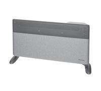 WARMTEC Radiateur électrique 2000W Inverter - Convecteur Connecté mural et portable - Chauffage intelligent avec Wi-Fi et thermostat - Minuterie, protection IP24 et façade en tissu - Gris