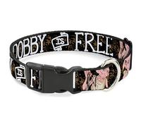 Warner Bros. Collier pour Chien avec Boucle en Plastique, Dobby is Free 3 Poses de Dobby étoiles tourbillons Noir/doré/Blanc, 40,6 à 58,4 cm de Large