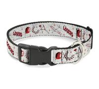 Warner Bros. Collier pour chien avec boucle en plastique Inscription It Welcome to Derry Icons Collage Blanc/noir/rouge 33 à 43 cm Largeur 3,8 cm