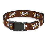 Warner Bros. Collier pour chien avec clip en plastique, libération rapide, facile à régler, barre Wonka, 17,8 à 21,6 cm, 1,3 cm de large
