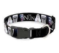 Warner Bros. Horror Movies Collier pour animal domestique, boucle en plastique, icônes The Nun Sister Irene et Demon Nun Valak, noir et blanc, 38,1 à 61 cm, 2,5 cm de large