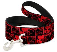 Warner Bros. Horror Movies Laisse pour chien Friday The 13th Jason Hockey Mask Camp Crystal Lake Blocks, 1,8 m de long, 2,5 cm de large