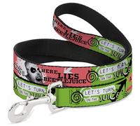Warner Bros. Horror Movies Laisse pour chien Motif visage et citations Rose/vert/noir 1,2 m de long 1,3 cm de large