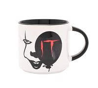 Warner Bros IT Tasse en céramique noire 415 ml - Visage de Pennywise et ballon rouge, cadeau de collection pour les fans