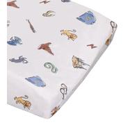 Warner Brothers Harry Potter Welcome Little Wizard Housse pour matelas à langer Bleu marine, bordeaux, bleu et blanc