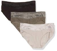 Warner's Distillery Blissful Benefits No Muffin Top Cotton Stretch Lace Hipster Panties Multipack sous-vêtements Hispter, Toile de Cristal de Pierre/Platine/Noir, XL Femme