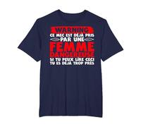 Warning Ce Mec Est Deja Pris Humour Saint Valentin Cadeau T-Shirt, Homme Grandes Tailles, Bleu Marine, 6X Tall