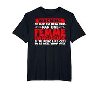 Warning Ce Mec Est Deja Pris Humour Saint Valentin Cadeau T-Shirt, Homme Grandes Tailles, Noir, 3X Tall