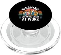 Warning Cleaning Crew at Work Gardien de Concierge |- PopSockets PopGrip pour MagSafe