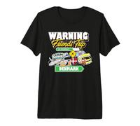 Warning Friends Trip in Progress Danemark Travel Matching T-Shirt Haut de Gamme