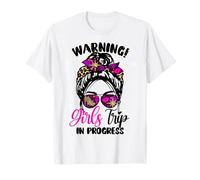 Warning Girls Trip In Progress Weekend Anniversal Squad 2025 T-Shirt