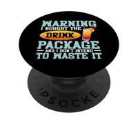 Warning I Bught The Drink Package Funny Cruise Party Summer PopSockets PopGrip Adhésif