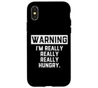 Warning: I'm Really Really Really Hungry Funny Food Dad Joke Coque pour iPhone X/XS