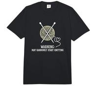 Warning May Random Start Knitting Yarn Hobbyist Comfort Colors Adult Heavyweight T-Shirt