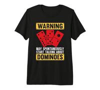 Warning May Spontaneously Loves Playing Board Game Dominos T-Shirt Haut de Gamme