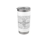Warning May Spontaneously Tell Dad Jokes Gobelet isotherme en acier inoxydable double paroi