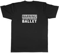 Warning May Start Talking About Ballet Mens Unisex Mens Women T Shirt 100% Cotton Tee Manches Courtes(XX-Large)