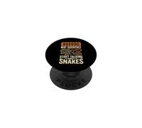 Warning May Talk About Snakes Reptile Lover Humour PopSockets PopGrip Adhésif