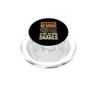 Warning May Talk About Snakes Reptile Lover Humour PopSockets PopGrip pour MagSafe