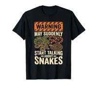 Warning May Talk About Snakes Reptile Lover Humour T-Shirt Graphique avec Valeur