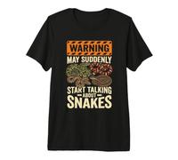 Warning May Talk About Snakes Reptile Lover Humour T-Shirt Haut de Gamme