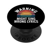 Warning Might Sing Wrong Lyrics Chanteur de Musique - PopSockets PopGrip Adhésif