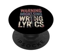 Warning Might Sing Wrong Lyrics Chanteur de Musique |- PopSockets PopGrip Adhésif