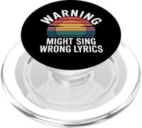 Warning Might Sing Wrong Lyrics Chanteur de Musique - PopSockets PopGrip pour MagSafe