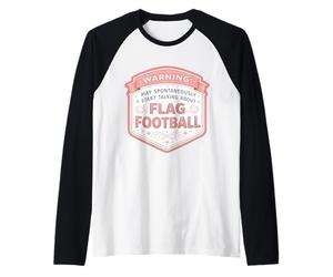 Warning Pourrait Commencer à Parler d'une joueuse de Flag Football Manche Raglan