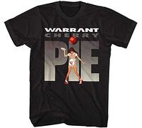 Warrant American Glam Metal Band Cherry Pie Black Adult T-Shirt Tee T-Shirts à Manches Courtes(Large)