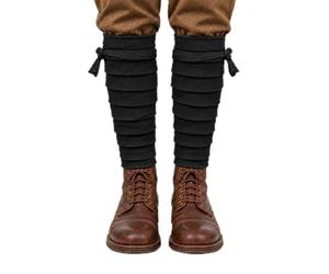 warreplica Bandes Molletières US M1910 WWI Reproduction de Puttees en Laine Noire 244 cm Guêtres Militaires Historiquement Précises Uniformes d'Infanterie, Reconstitution, Théâtre et Collectionneurs