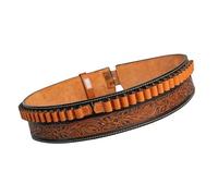 warreplica Ceinture de Cowboy en Cuir Pleine Fleur Chamois 45 Colt Cartouche Ceinture pour Ceinture de Munitions .44/45 Ceintures en Cuir Lourd pour Hommes