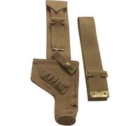 warreplica Holster Long Drop pour Tankiste British .38 Webley - Reproduction Authentique WWII Canadien pour Revolver Enfield - Étui de Cuisse en Canevas Premium pour Reconstitution et Collection
