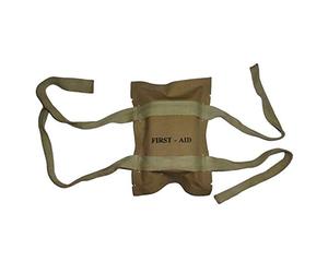 warreplica Pochette de Premier Secours Parachutiste US WWII - Toile Khaki - Reproduction Authentique First Aid Pouch 101st & 82nd Airborne Équipement Militaire Historique pour Reconstitution et Musée