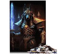 Warrior Anubis Puzzles pour Adultes 1000 Puzzles éducatifs en Carton recyclé pour Anniversaire, Noël 10,27 x 14,96 Pouces
