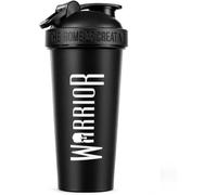 Warrior Bouteille shaker de protéines noire de 600 ml - The Home of Creatine - Tasse shaker étanche pour boissons protéinées, créatine, pré-entraînement et compléments - Bouteille de mélange sans BPA