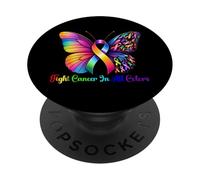 Warrior Combattez Le Cancer dans Toutes Les Couleurs de Ruban Butterfly PopSockets PopGrip Adhésif