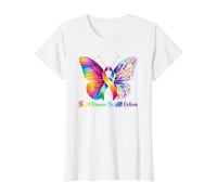 Warrior Combattez Le Cancer dans Toutes Les Couleurs de Ruban Butterfly T-Shirt Graphique avec Valeur, Femme, Blanc, M