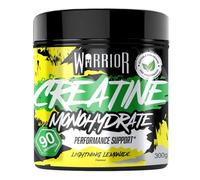 Warrior Creatine Monohydrate 300g (100 portions) - Créatine Monohydrate poudre pure, Creatine, Complément hommes femmes, Post & Pre workout, force, Musculation Récupération, Vegan - Citron Foudre