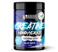 Warrior Creatine Monohydrate 500g (166 portions) - Créatine Monohydrate poudre pure, Creatine, Complément hommes femmes, Post & Pre workout, force, Musculation Récupération, Vegan - Framboise bleue