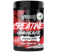 Warrior Creatine Monohydrate 500g (166 portions) - Créatine Monohydrate poudre pure, Creatine, Complément hommes femmes, Post & Pre workout, force, Musculation Récupération, Vegan - Fraise Sauvage