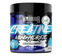 Warrior Creatine Monohydrate 300g (100 portions) - Créatine Monohydrate poudre pure, Creatine, Complément hommes femmes, Post & Pre workout, force, Musculation Récupération, Vegan - Framboise bleue