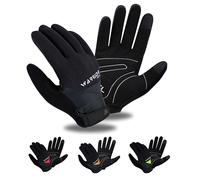 warrior gears Gants de Cyclisme d'hiver à Doigts Longs - Gants résistants à l'eau et Coupe-Vent pour Hommes - Compatibles écrans tactiles, antidérapants, Respirants et rembourrés au Gel