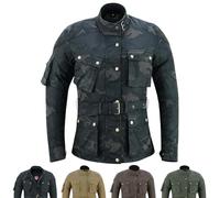 warrior gears Veste de moto en coton ciré pour femme 12 oz Veste de moto blindée de protection CE décontractée pour femme, veste textile fixe imperméable et doublure en maille pour l'extérieur