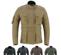 warrior gears Veste de moto en coton ciré pour femme 12 oz Veste de moto blindée de protection CE décontractée pour femme, veste textile fixe imperméable et doublure en maille pour l'extérieur