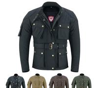 warrior gears Veste de moto en coton ciré pour femme 12 oz Veste de moto blindée de protection CE décontractée pour femme, veste textile fixe imperméable et doublure en maille pour l'extérieur