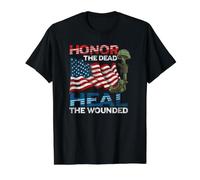 Warrior Honor The Dead soigne Un vétéran américain blessé T-Shirt Graphique avec Valeur, Homme, Noir, S