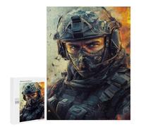 Warrior in Flames Tactical Gear Puzzle 1000 Pièces Educa Jouet en Bois Cadeau Unique Décoration Intérieure Jeu Éducatif Challenge Toy Adultes Et Enfants À Partir De 14 Ans 500 PCS